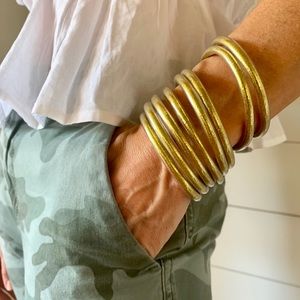 All Weather Bracelets-set of 7 gold